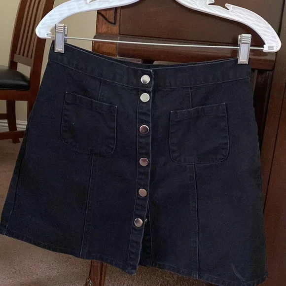 Urban Outfitters BDG Denim Black Button Mini Skirt - Picture 6 of 6